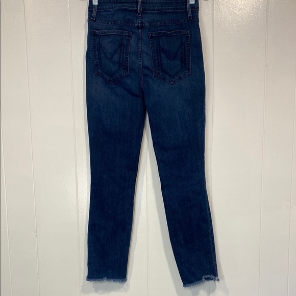 Show Me Your MuMu Jeans High Rise Distressed Raw Hem Grunge Dark Blue Size 8 29 - Picture 3 of 12